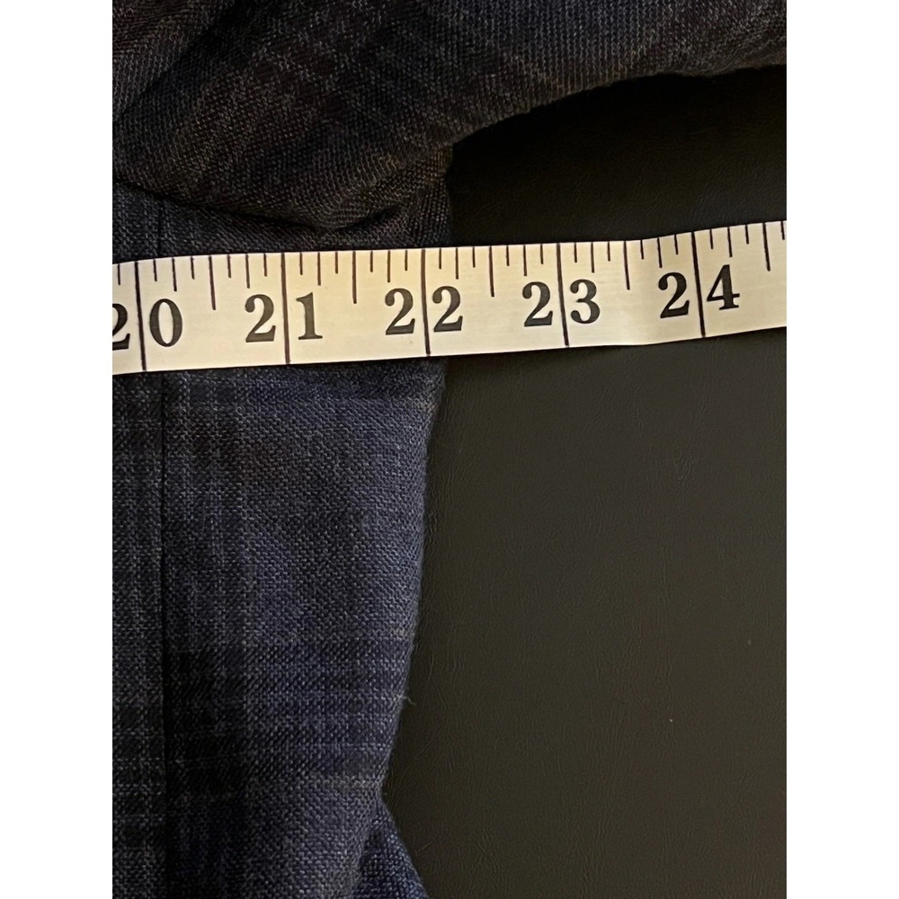 Jos. A. Bank Mens 44R Tailored Fit‎ 100% Wool Plaid Sport Coat Blazer Navy Plaid - Picture 8 of 16